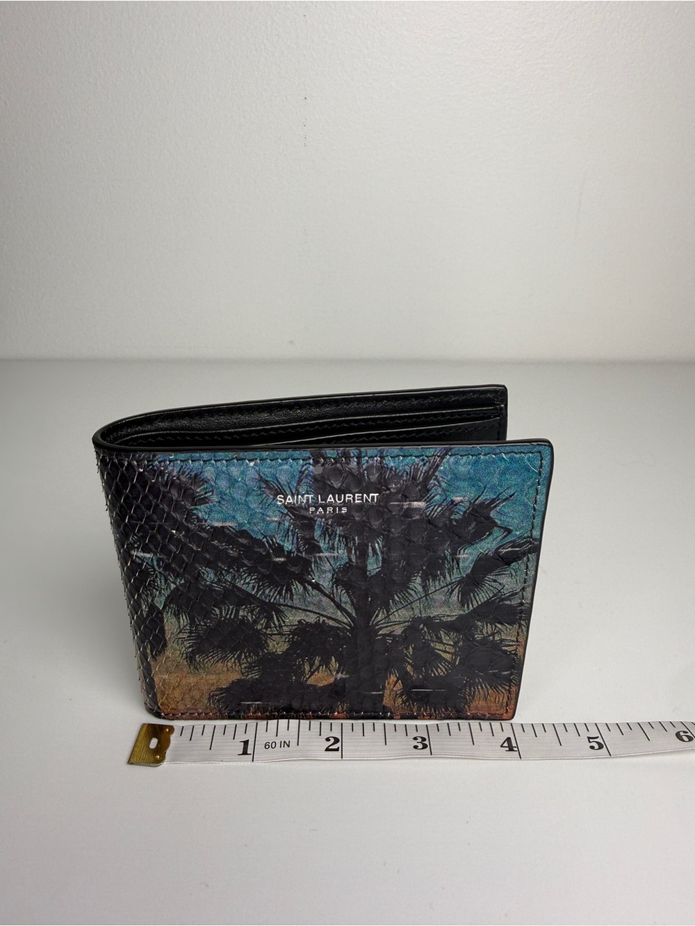 Saint Laurent East/West Python Men’s Wallet Azur Orange Black - NEW | AUTHENTIC - Picture 8 of 10
